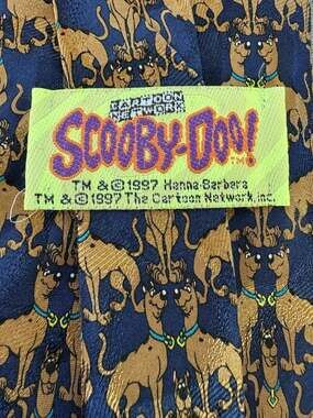 Tie 1997 Scooby Doo Necktie Hanna Barbera Scooby-Doo Cartoon Network Blue Silk